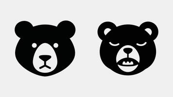 Minimal Bears, Bears face, normal and angry vector
