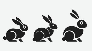 Minimal rabbits, silhouette rabbits, Modern, unique vector