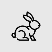 Minimal rabbit, Line art of rabbit, logo, creative vector