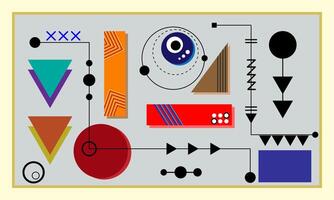 Abstract background with organic shapes and lines . Minimal style cover for branding design. Trendy memphis bauhaus pattern backgrounds op-art vector