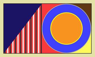 abstract Bauhaus style Mid century modern graphic. 70s retro funky graphic. Abstract shapes. Design elements for social media, blog post, banner, card vector