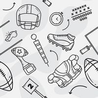 Seamless Pattern Kawaii American Football vector