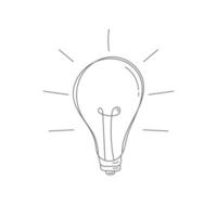 Light Bulb Line Hand Drawn vector