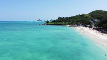 Kailua Beach - scenic tropical beach with turquoise water, lush green hills, and a serene coastline, a perfect paradise destination for relaxation and adventure video
