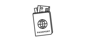 looping motion graphic animation of a passport icon with an alpha channel video