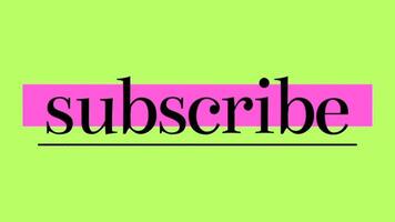 Animated subscribe button isolated on green screen background video
