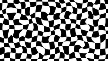 animation of Warped Optical Illusion A Dynamic, Wavy Checkerboard Pattern Creating a Hypnotic Visual Effect video