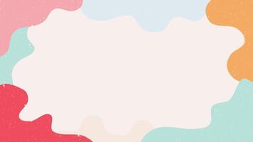 animation of Whimsical Abstract Border with Soft, Organic Shapes in Red, Mint, Orange, and Blue Surrounding a Blank Space video
