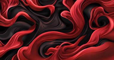 Abstract flowing red forms interweave with a sleek, contrasting dark background video