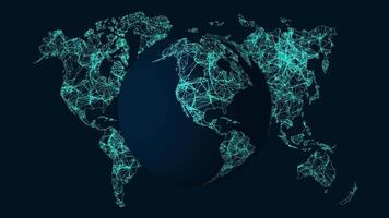A High-Tech Visualization of Interconnected Digital Nodes Across the World animation video