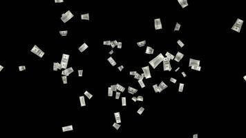 Dollar Banknotes Explosion Transition Animation on Alpha Channel, Loop video