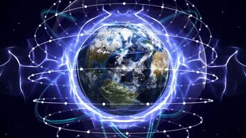 Earth, Connections Network Concept Animation, Background, Loop video