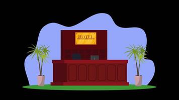 Reception desk in a hotel or office animation video
