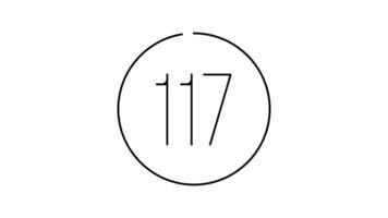 120 seconds countdown timer animation with a black outline number inside a circle on a white background perfect for presentations, videos, or time limited tasks video