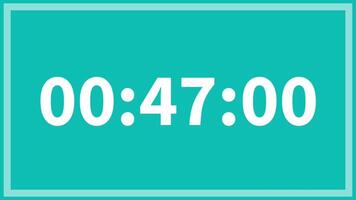 50 seconds countdown timer with white number on teal background suitable for time management, deadlines, urgency, productivity, countdown video