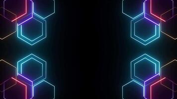 futuristic abstract hexagonal background growth line Geometric Surface Loop light hexagon video