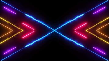 Neon Abstract Background - Seamless 4K Loop with Glowing Technology Lights video