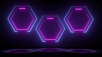 futuristic abstract hexagonal grid background growth line Geometric Surface Loop light hexagon video