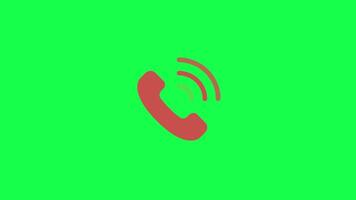 Animated incoming call icon with ringing effect. Features phone dial symbol, call answer animation, and phone interface visuals. Ideal for support, communication, and telecommunication concepts. video