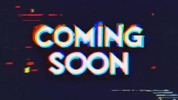 COMING SOON text with pixelated effect for a retro and digital aesthetic video