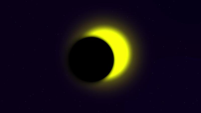 solar eclipse total sun covered by moon in space science animation ...