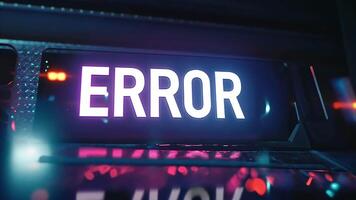 ERROR sign with bold and high-contrast design for warning and alert visuals video