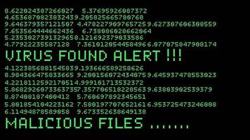 virus found alert cyber security code background animation video