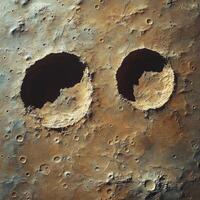 Exploring the Martian surface and its unique features on the red planet, including craters and rocky terrain, revealing the distant world beyond Earth photo