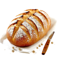 Freshly bakedisan bread a crispy crust symbolizing homemade goodness warmth traditional bakery excellence png