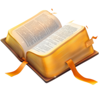 Holy open book glowing golden edges representing faith knowledge guidance spiritual enlightenment for believers png