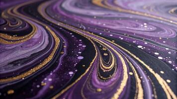 Swirling purple and black abstract packaging art studio digital artwork creative environment close-up view video