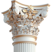 Detailed architectural column elegant sculpted carvings png