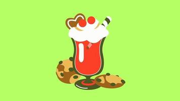 A red milkshake with cookies and cream video