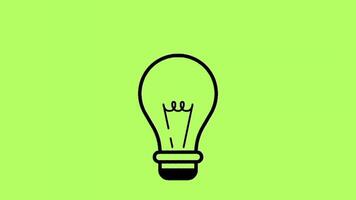 Lightbulb animation isolated green screen background video