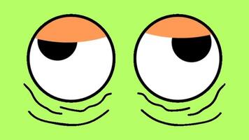 An image of a cartoon face with two eyes video