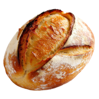 Rustic round bread loaf a crispy crust soft inside png