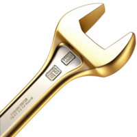 Shiny golden adjustable wrench a sleek design sturdy grip png