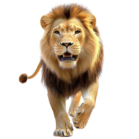 Majestic lion walking forward a confident powerful stance png