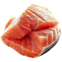 Fresh raw salmon fillet a bright orange color smooth texture png