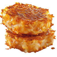 Crispy golden hash browns stacked a crunchy delicious texture png