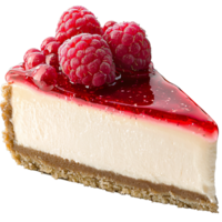 Delicious raspberry cheesecake slice resting on a golden crust delivers a rich, creamy, utterly indulgent sweet treat for dessert lovers. png