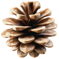 Rustic brown pinecone displaying an intricate spiral pattern a rough textured surface, symbolizing natures simple beauty. png