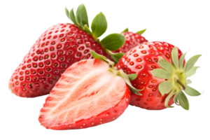 Juicy Red Strawberries Fresh, Ripe, and Sliced Strawberry Image png