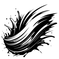 Abstract Black Ink Splash Swirl Dynamic Design Element for Branding png