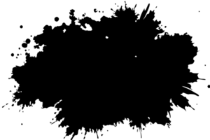 Abstract Ink Blot Frame Black and White Irregular Shape Design Element png