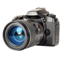 Professional DSLR Camera with Large Lens Isolated on White Background png