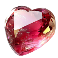 Sparkling ruby red gemstone heart glossy luxurious polished surface png