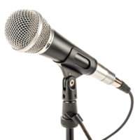 Professional Condenser Microphone on Stand Studio Recording Equipment Image png