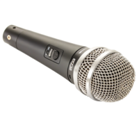 Professional Dynamic Microphone with Controls, Isolated on White Background png