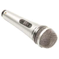 Professional Silver Dynamic Microphone 3D Render Isolated on White Background png